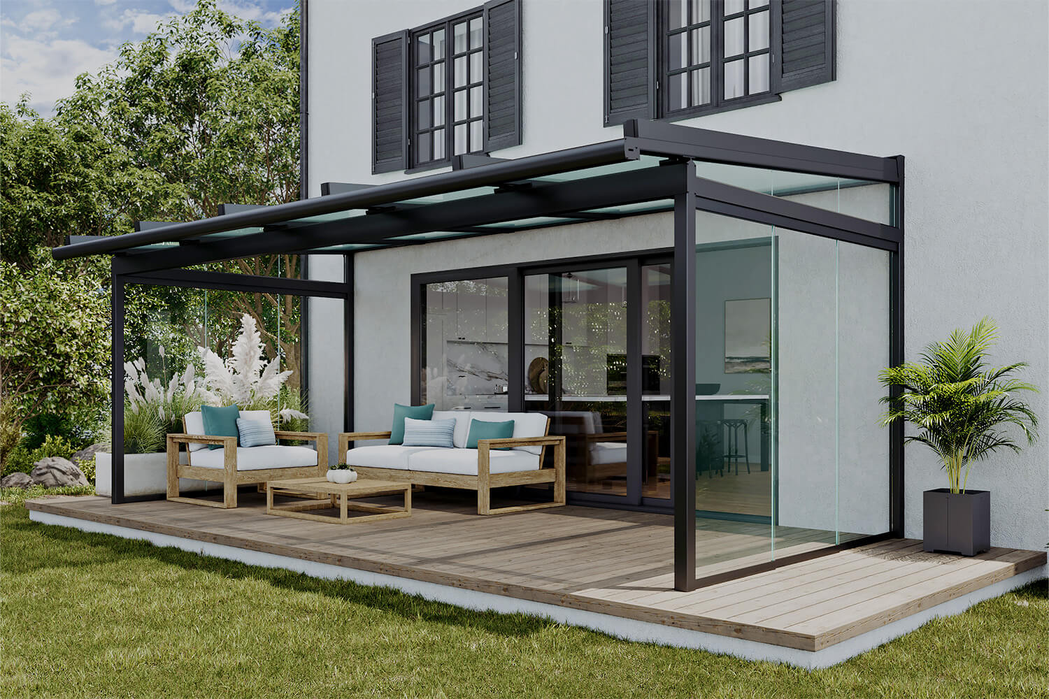 Terrassenüberdachung Panoramic Pergola von Panther Professional